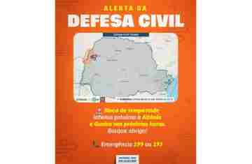 Simepar e Defesa Civil alertam para tempestades severas no Oeste e Noroeste nesta sexta